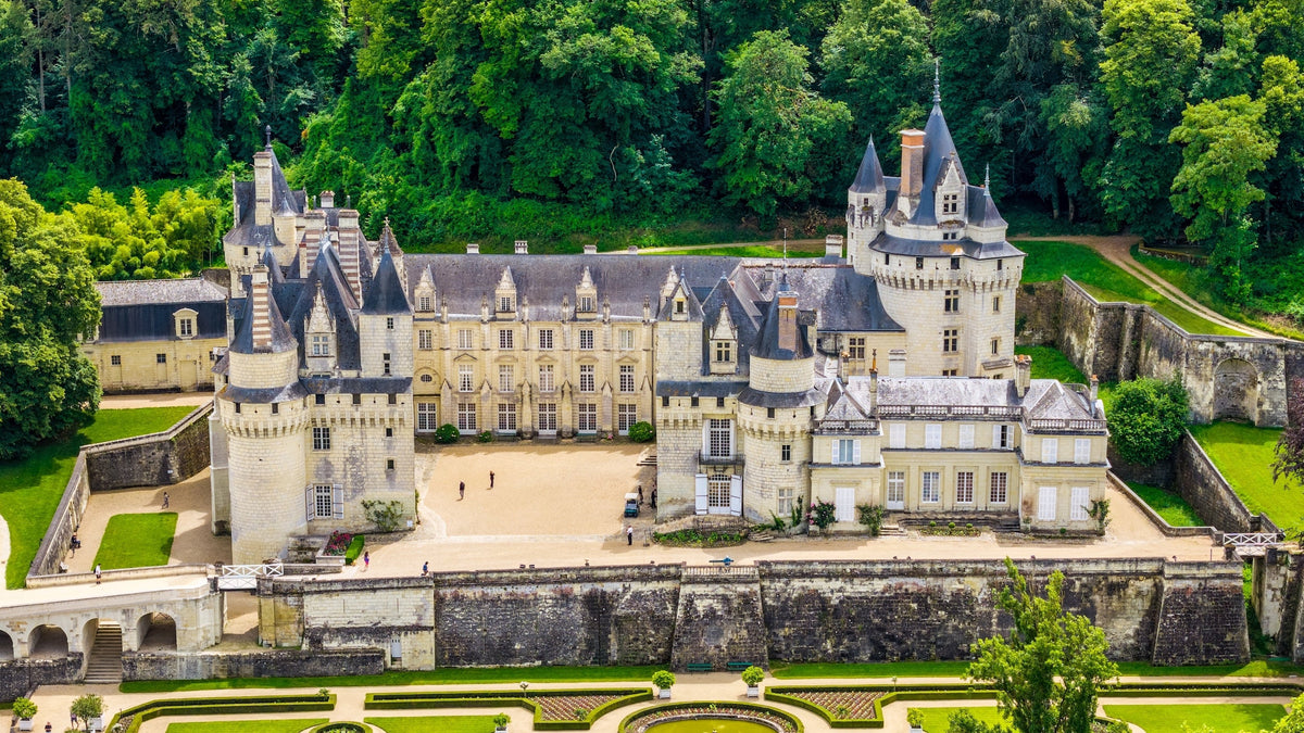 Vue aérienne sur le château d'Ussé en Touraine
